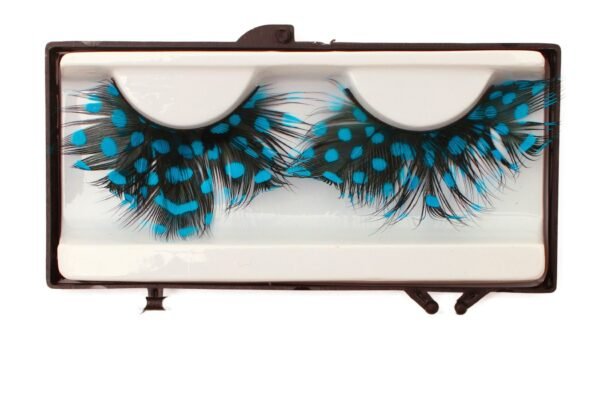 Decorative Lashes Turquoise Spotted Feather